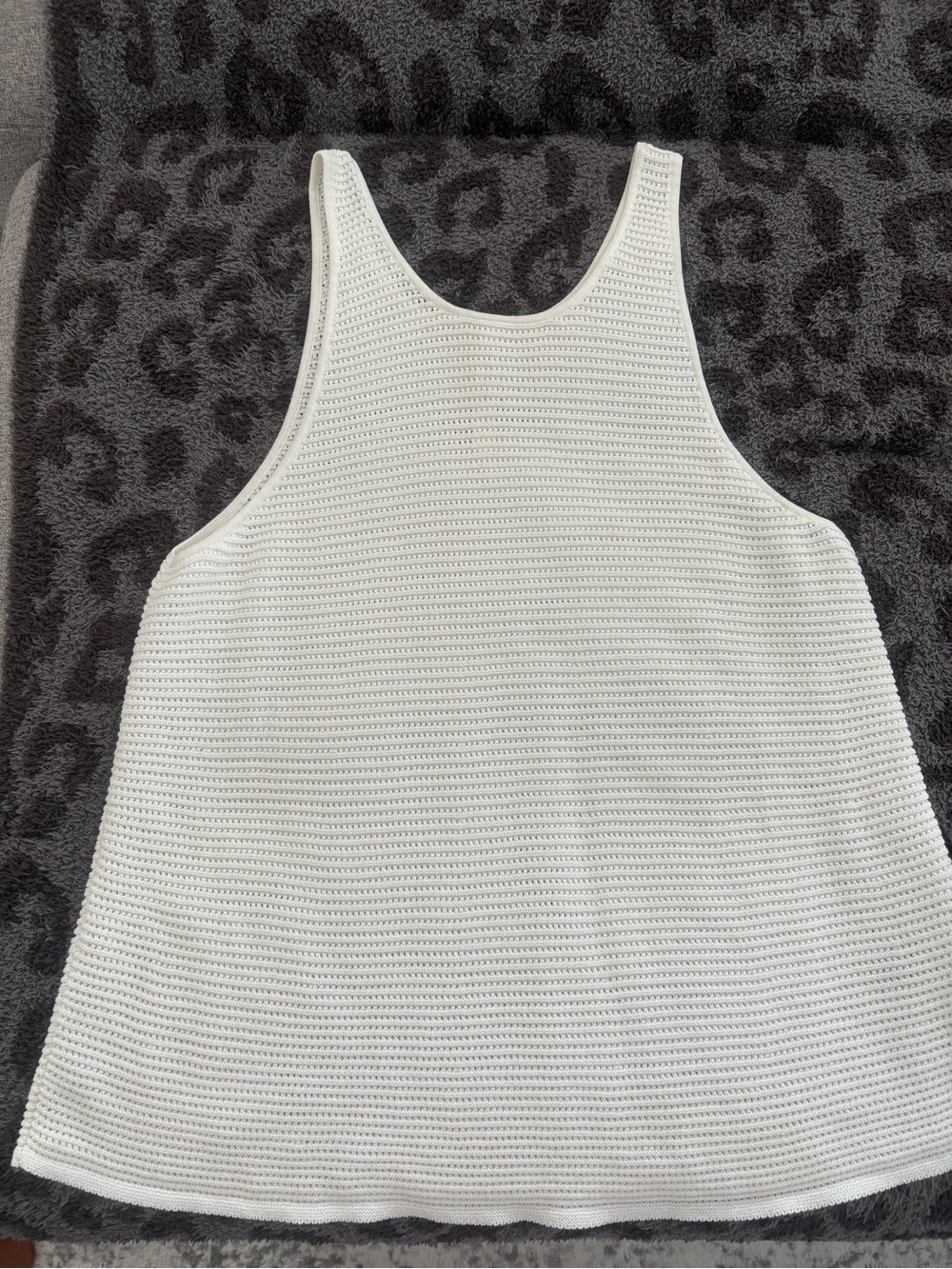 Babaton Cream Crochet Tank Top with Racerback